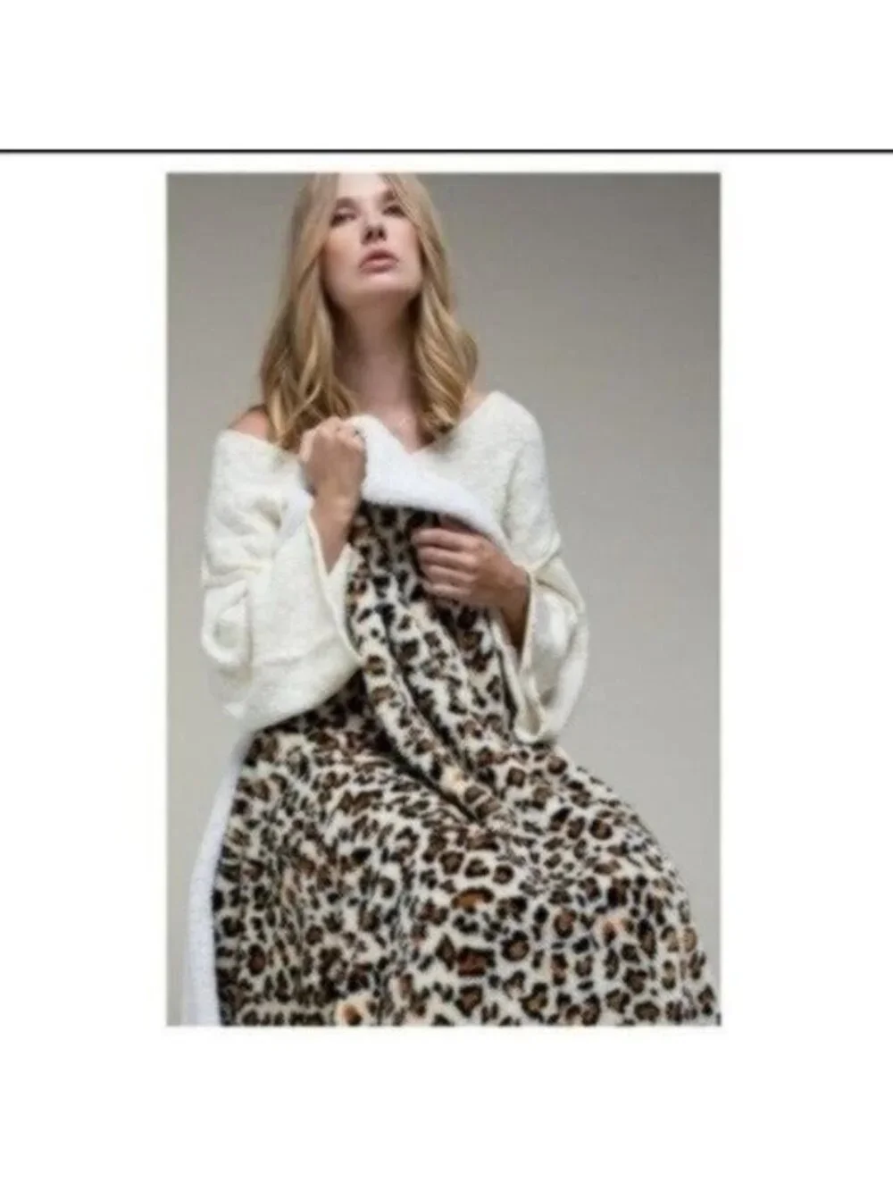 RUGGINE SOFT & COZY DOUBLE SIDED SHERPA & LEOPARD PRINT BLANKET/THROW